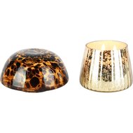 Dekoratief | Paddenstoel geurkaars &#039;Leo Stains&#039;, glas/wax, 11x11x11cm | A258087