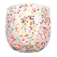 Dekoratief | Theelichthouder 'Color Fest', glas, 8x8x8cm | A258171