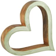 Dekoratief | Deco hart, groen, hout/email, 20x4x21cm | A258305