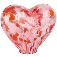 Dekoratief | Deco hart 'Blurred Red', rood, glas, 14x6x12cm | A258339