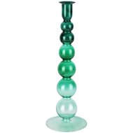 Dekoratief | Kaarsenhouder, groen/transparant, glas, 10x10x31cm | A258352