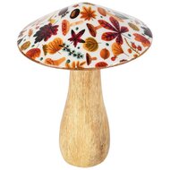 Dekoratief | Paddenstoel 'Autumn Treasures', naturel, hout, 15x15x12cm | A258411