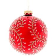Dekoratief | Hanger bal &#039;Golden Twigs&#039;, rood, glas, 10x10x10cm | A259021