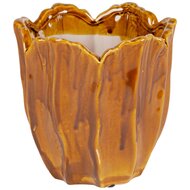 Dekoratief | Bloempot, bruin, keramiek, 17x17x17cm | A259057