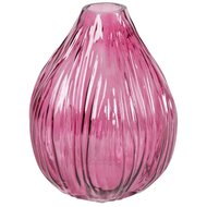 Dekoratief | Deco vaas, bordeaux/transparant, glas, 18x18x21cm | A259062