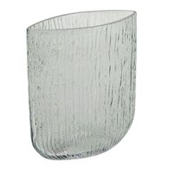Dekoratief | Deco vaas ovaal, groen/transparant, glas, 18x21cm | A259063