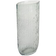 Dekoratief | Deco vaas ovaal, groen/transparant, glas, 16x31cm | A259065