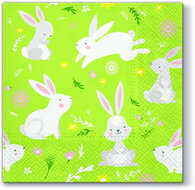 Dekoratief | Pakje 20 servetten 'Games of Rabbits' 33x33cm | A701116