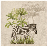 Dekoratief | Pakje 20 servetten 'We Care Zebra' 33x33cm | A701567