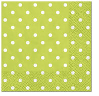 Dekoratief | Pakje 20 servetten 'Dots green' 25x25cm | A701582