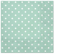 Dekoratief | Pakje 20 servetten 'Dots, mint' 33x33cm | A701612