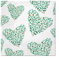 Dekoratief | Pakje 20 servetten 'Floral Hearts', 33x33cm | A702189