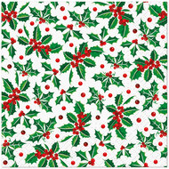 Dekoratief | Pakje 20 servetten 'Holly Pattern', 25x25cm | A702669