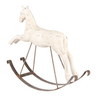Clayre &amp; Eef | Decoratie Hobbelpaard Wit 61x15x51 cm | 5PR0176