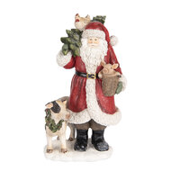 Clayre &amp; Eef | Kerstdecoratie Kerstman Rood Wit 17x16x30 cm | 6PR5517