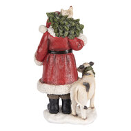 Clayre &amp; Eef | Kerstdecoratie Kerstman Rood Wit 17x16x30 cm | 6PR5517