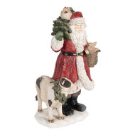 Clayre &amp; Eef | Kerstdecoratie Kerstman Rood Wit 17x16x30 cm | 6PR5517