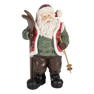 Clayre &amp; Eef | Kerstdecoratie Kerstman Groen Bruin 15x11x25 cm | 6PR5524