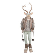 Clayre &amp; Eef | Decoratie Hert Bruin Grijs 16x11x33 cm | 6PR5530