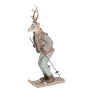 Clayre &amp; Eef | Decoratie Hert Bruin Grijs 16x11x33 cm | 6PR5530