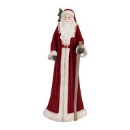 Clayre &amp; Eef | Kerstdecoratie Kerstman Rood Wit 16x15x37 cm | 6PR5539