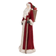 Clayre &amp; Eef | Kerstdecoratie Kerstman Rood Wit 16x15x37 cm | 6PR5539