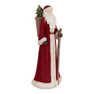 Clayre &amp; Eef | Kerstdecoratie Kerstman Rood Wit 16x15x37 cm | 6PR5539