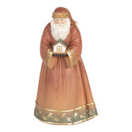 Clayre &amp; Eef | Kerstdecoratie Kerstman Rood Bruin 17x13x27 cm | 6PR5543