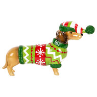 Clayre &amp; Eef | Decoratie Hond Bruin Groen 24x5x14 cm | 6PR5620