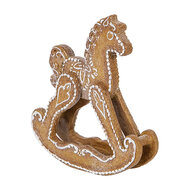 Clayre &amp; Eef | Decoratie Hobbelpaard Bruin Wit 14x4x15 cm | 6PR5621