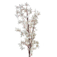 Clayre & Eef | Decoratie tak met bloemen Wit 15x7x112 cm | 5PL0136W
