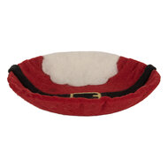 Clayre & Eef | Vilten Schaal Kerstman Rood Wit ø 18x4 cm | 66291