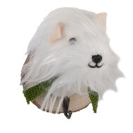Clayre &amp; Eef | Wandhaak Vilten Hond Wit Bruin 11x15x14 cm | 66295