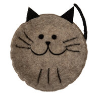 Clayre &amp; Eef | Vilten schaal Kat Grijs Zwart 18x18x6 cm | 66300