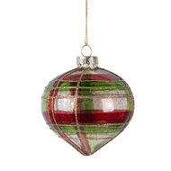 Clayre &amp; Eef | Kerstbal Rood Goudkleurig &oslash; 8x8 cm | 6GL5179