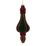 Clayre &amp; Eef | Kerstbal Rood Groen &oslash; 6x17 cm | 6GL5235