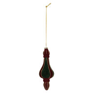 Clayre &amp; Eef | Kerstbal Rood Groen &oslash; 6x17 cm | 6GL5235