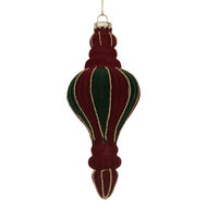 Clayre &amp; Eef | Kerstbal Rood Groen &oslash; 6x15 cm | 6GL5236