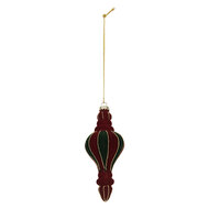 Clayre &amp; Eef | Kerstbal Rood Groen &oslash; 6x15 cm | 6GL5236