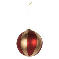 Clayre & Eef | Kerstbal Goudkleurig Rood ø 12x12 cm | 6GL5244L