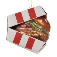 Clayre &amp; Eef | Kersthanger Rood Wit 7x7x8 cm | 6GL5247