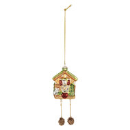 Clayre &amp; Eef | Kersthanger Bruin Groen 7x4x10/17 cm | 6GL5265
