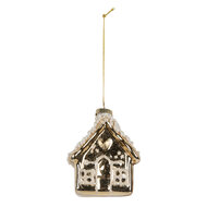 Clayre &amp; Eef | Kersthanger Goudkleurig Wit 7x7x9 cm | 6GL5268