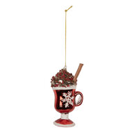 Clayre &amp; Eef | Kersthanger Rood Bruin 7x6x12 cm | 6GL5289