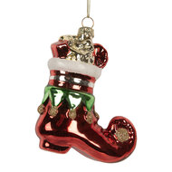 Clayre &amp; Eef | Kersthanger Rood Wit 9x4x10 cm | 6GL5291