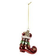 Clayre &amp; Eef | Kersthanger Rood Wit 9x4x10 cm | 6GL5291