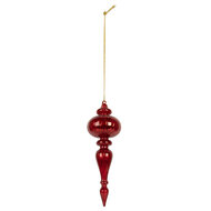 Clayre &amp; Eef | Kerstbal Rood &oslash; 9x28 cm | 6GL5315