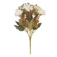 Clayre & Eef | Decoratie tak met bloemen Wit Groen 12x10x29 cm | 6PL0401W