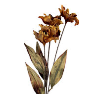 Clayre & Eef | Decoratie tak met bloemen Oranje Groen 8x5x60 cm | 6PL0403LO