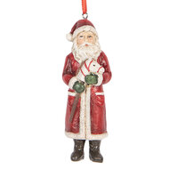 Clayre &amp; Eef | Decoratie hanger kerstman Rood Wit 4x3x11 cm | 6PR5595